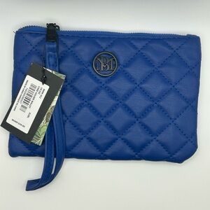 Badgley Mischka Quilted Blue Card Holder Wallet